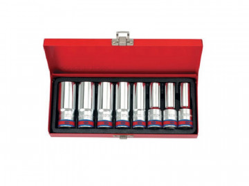 Набор глубоких торцевых головок 1/2&quot, двенадцатигранные, 1/2&quot-15/16&quot, 8 предметов KING TONY 4208SR